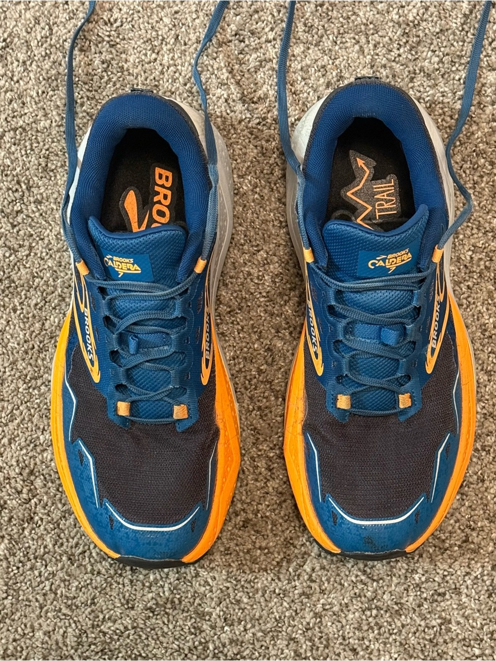 Brooks Caldera 7 Men's Navy and Orange Trail Running Shoes - Picture 5 of 6